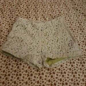 Lacy white dress shorts